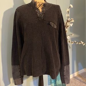 Orvis Weathered Patchwork 1/4 Button Sweater